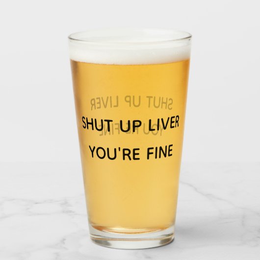 Grappig Zwijg Lever Je bent prima Beer Stein Glas (Voorkant gevuld)
