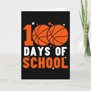 Grappige 100 dagen basketbal school kinderen sport kaart