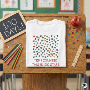 Grappige 100 dagen school Ja, ik heb 100 sterren g T-shirt