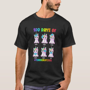 Grappige 100 dagen van het leraar leven eenhoorn m t-shirt