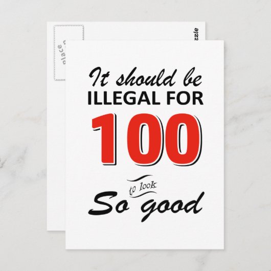 Grappige 100e jaar oude verjaardag design briefkaart (Voorkant / Achterkant)