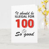 Grappige 100e jaar oude verjaardag design kaart (Gele Bloem)