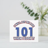 Grappige 101 jaar oude design briefkaart (Staand voorkant)