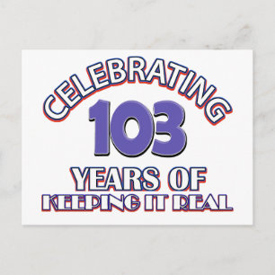 Grappige 103e verjaardag design briefkaart