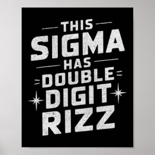 Grappige 10 Jaar Oude Verjaardag Rizz Sigma Brain Poster