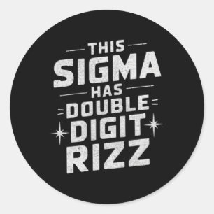 Grappige 10 Jaar Verjaardag Rizz Sigma Brain Rot B Ronde Sticker