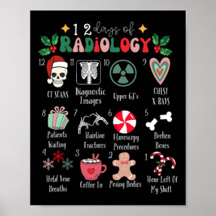 Grappige 12 dagen van radiologie kerst uitstralen poster