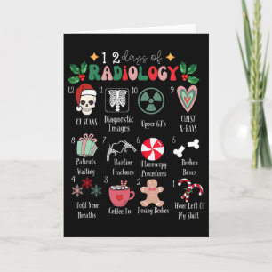 Grappige 12 dagen van radiologie Kerstmis Radiate Kaart