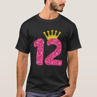 Grappige 12e Verjaardag Nummer 12 Jaar Oude Meisje T-shirt