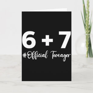 Grappige 13e verjaardag tiener 6+7 jaar oude jonge kaart