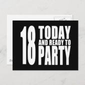 Grappige 18e verjaardag: 18 Vandaag en klaar om te Uitnodiging Briefkaart (Voorkant / Achterkant)
