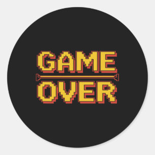 Grappige 1980s nostalgie arcade gamer retro videog ronde sticker