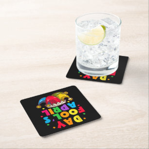 Grappige 1 april-grapjes kit 1 april grappen vierkante kartonnen onderzetter