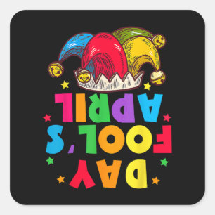 Grappige 1 april-grapjes kit 1 april grappen vierkante sticker