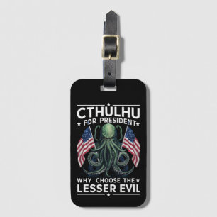 Grappige 2024 Verkiezingen Cthulhu Voor President Bagagelabel