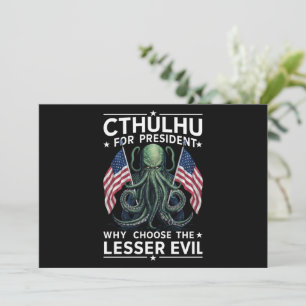 Grappige 2024 Verkiezingen Cthulhu Voor President Kaart