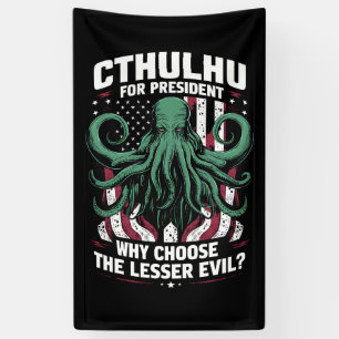 Grappige 2024 Verkiezingen Cthulhu Voor President Spandoek