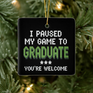 Grappige 2025 Gamer Afgestudeerde Afstuderen Keramisch Ornament