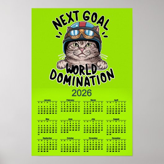GRAPPIGE 2026 KALENDER VOLGENDE STOP WERELDHEersch Poster (Voorkant)
