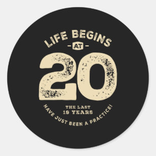 Grappige 20e verjaardag Leeftijd 20 jaar T-shirt_2 Ronde Sticker
