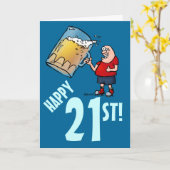 Grappige 21e verjaardag Kaart met Cartoon van enor (Gele Bloem)