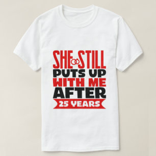 grappige 25e Jubileum woordkunst Husband T-shirt