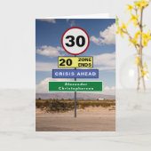 Grappige 30e verjaardag Humor verkeersborden Kaart (Gele Bloem)