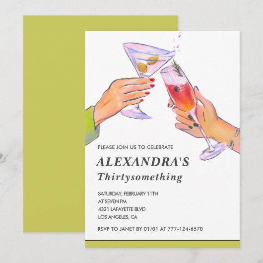 Grappige 31e verjaardag Uitnodigingen Cocktail (Voorkant / Achterkant)