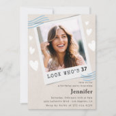 Grappige 37e verjaardag uitnodigingen Foto voor ha (Voorkant)