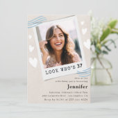 Grappige 37e verjaardag uitnodigingen Foto voor ha (Staand voorkant)