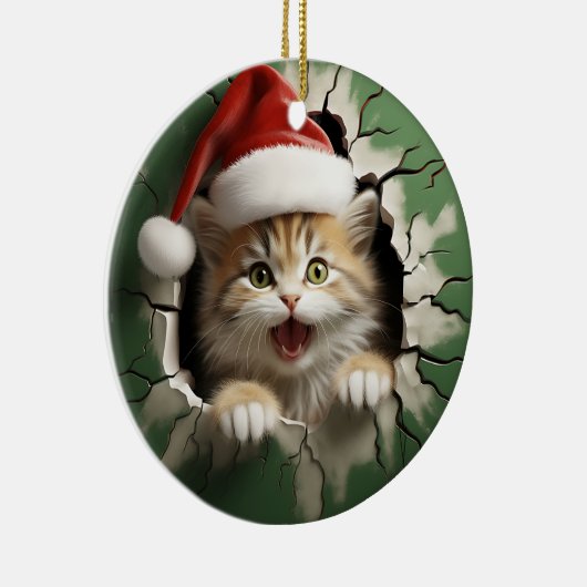 Grappige 3D kat Keramisch Ornament (Rechts)