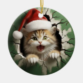 Grappige 3D kat Keramisch Ornament (Voorkant)