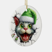 Grappige 3d kat keramisch ornament (Rechts)