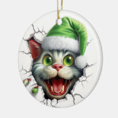Grappige 3d kat keramisch ornament (Links)