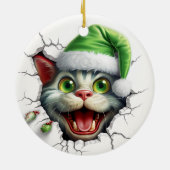 Grappige 3d kat keramisch ornament (Achterkant)