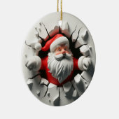 Grappige 3d Kerstman Keramisch Ornament (Rechts)