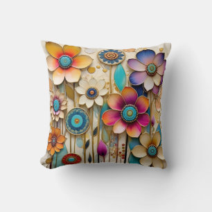 Grappige 3D papercut bloemen Kussen