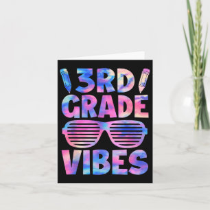 Grappige 3e klas vibes tie Dye terug naar school e Kaart