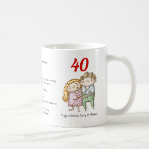 GRAppige 40e trouwdag Robijn Verjaardag Aangepast Koffiemok