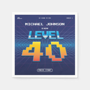 Grappige 40e Verjaardag Retro 80s Spel Scherm Cust Servet