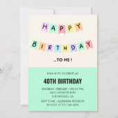 Grappige 40e verjaardag uitnodigingen Happy Birthd (Voorkant)