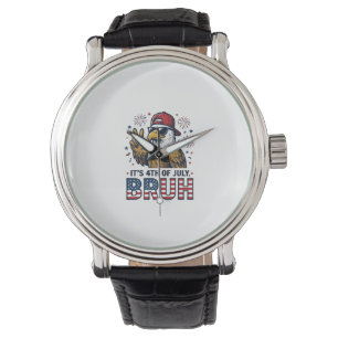 Grappige 4 juli Adelaar Bruh Patriottisch Shirt On Horloge