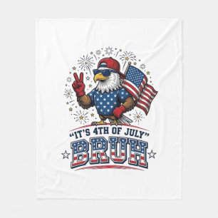 Grappige 4 juli Adelaar Bruh Patriottische Shirt O Fleece Deken
