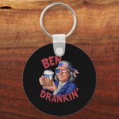 Grappige 4 juli Amerikaanse President partij Frank Sleutelhanger (Voorkant)