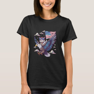 Grappige 4 juli Amerikaanse zeearend kat Patriotti T-shirt
