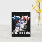 Grappige 4 juli Ben Drankin Patriottisch  Kaart (Gele Bloem)