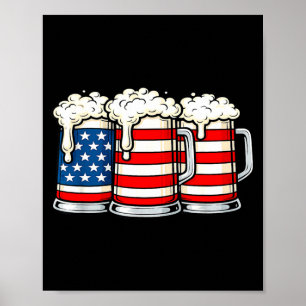 Grappige 4 juli bier-lievende vader drinkende mann poster