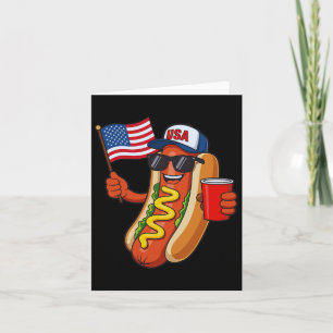Grappige 4 juli Hot Dog VS Patriottische Onafhanke Kaart