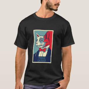 Grappige 4 juli kat trotse Catriot Onafhankelijkhe T-shirt