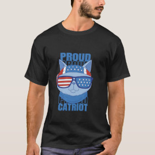 Grappige 4 juli kat trotse Catriot Onafhankelijkhe T-shirt